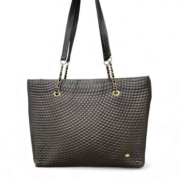 Bally Handbags - Bally Vintage Brown Quilted Lambskin Tote (Late 1980s–Early 1990s)
